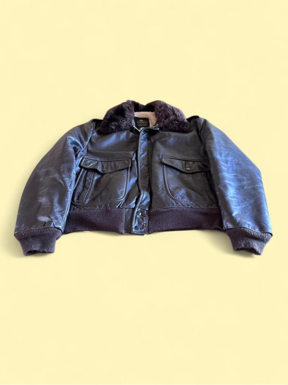 Vintage Cooper G-1 Style Leather Flight Bomber Jacket Sherpa Men’s 44